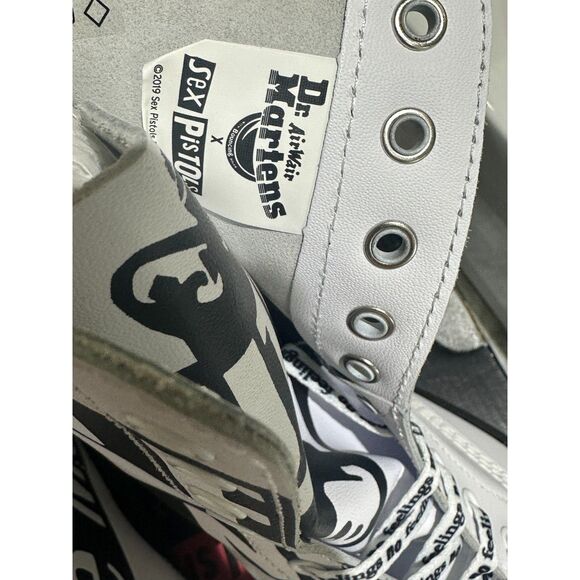 Sex Pistols Backhand Straw Grain Boot in White Dr. Martens - Picture 6 of 7